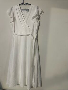 DKNY White Wrap Dress Size 12